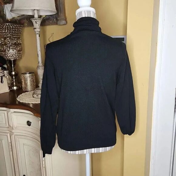 Charter Club wool purple and black turtleneck sweater size M - Picture 2 of 2